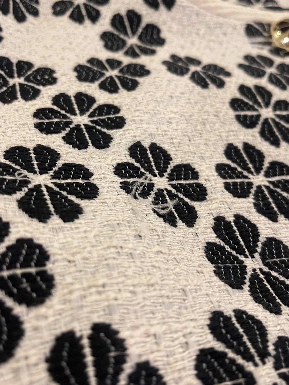 Kate Spade Black & Cream Floral Tweed Jacket